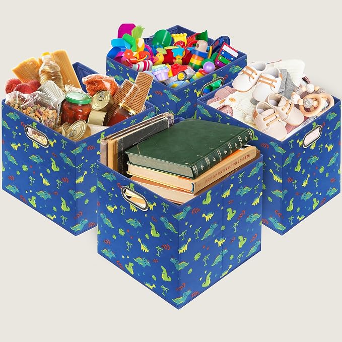 SIMPLE HOUSEWARE 13-Inch Collapsible Fabric Cube Storage Bin - Image 4