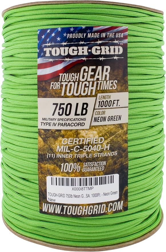 TOUGH-GRID 750 Paracord Rope Nylon Parachute Cord, Made in USA Survival Kit - Image 3