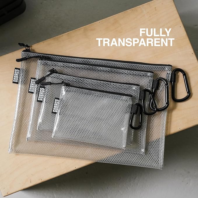GOBAGS Air Production Multi‑Size Clear Zipper Pouch – Cable Organizer & Travel - Image 7