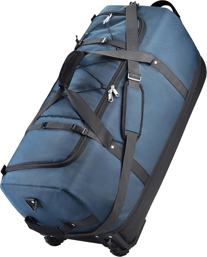 Rolling Duffle Bag with Wheels, 110L/140L Expandable Soft-Sided Foldable Duffle by Unknown