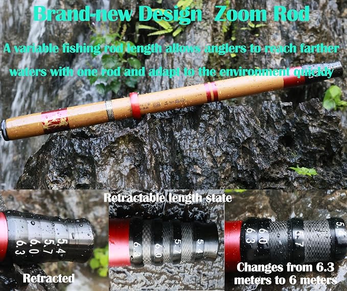Telescopic Rod Kit Tenkara Fishing Rod Kit 20FT-Zoom Stream 4 Lengths - Image 6