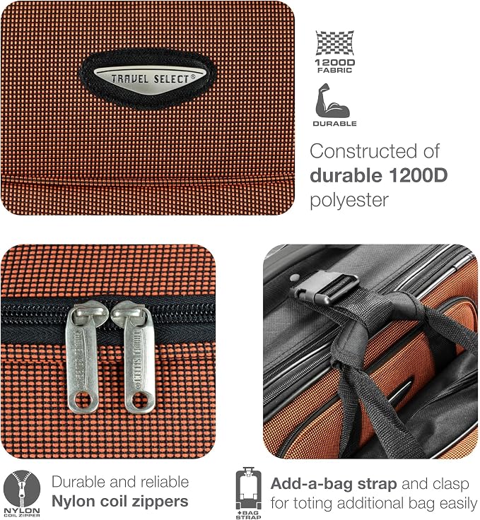 Travel Select Amsterdam 8-Piece Softside Expandable Luggage Set, Lightweight - Image 7