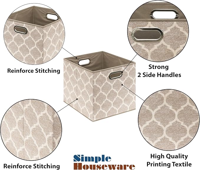 SIMPLE HOUSEWARE 13-Inch Collapsible Fabric Cube Storage Bin - Image 6