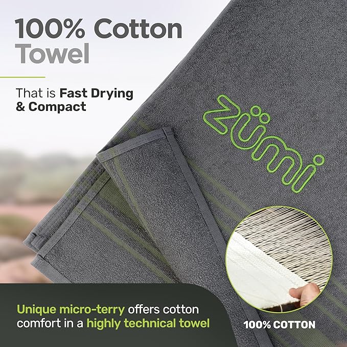 Zumi MINI 100% Cotton Camping Travel Towel - Image 2