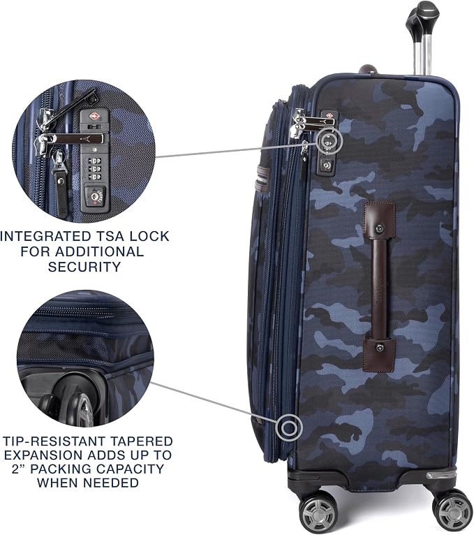 Travelpro Platinum Elite Softside Expandable Checked Luggage, 8 Wheel Spinner - Image 5