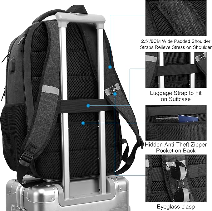 17.3 Inch Laptop Backpack, School Backpack, Large TSA Travel Carry on Backpack - Image 5