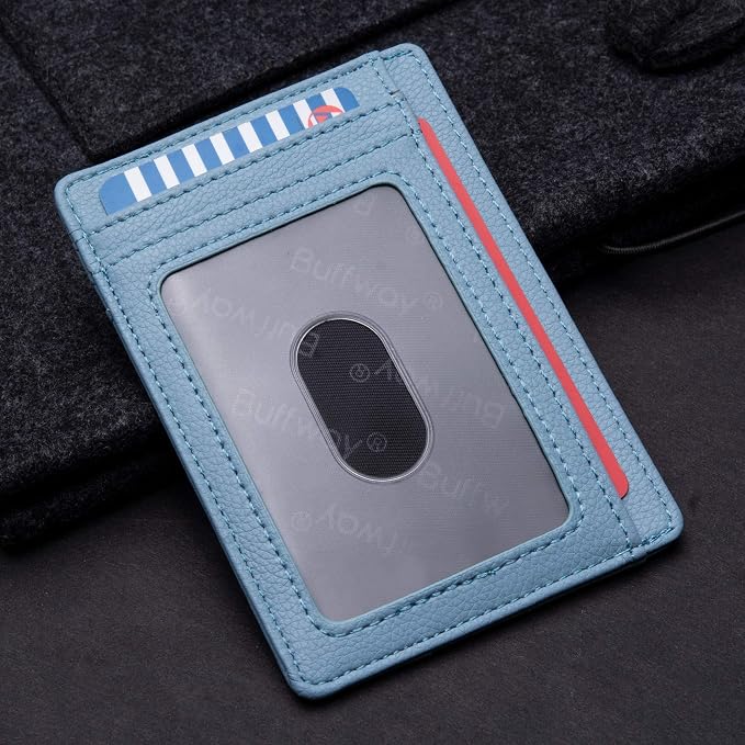 Buffway Slim Minimalist Front Pocket RFID Blocking Leather Wallets - Image 3