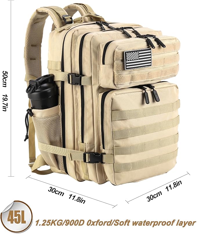 LHI Military Tactical Backpack for Men and Women 45L Army 3 Days Assault Pack - Image 2