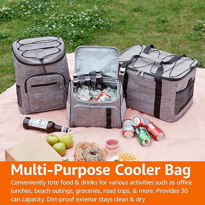 Amazon Basics Insulated Cooler Backpack, 30 Can Capacity, Leak-Proof Design - Image 7