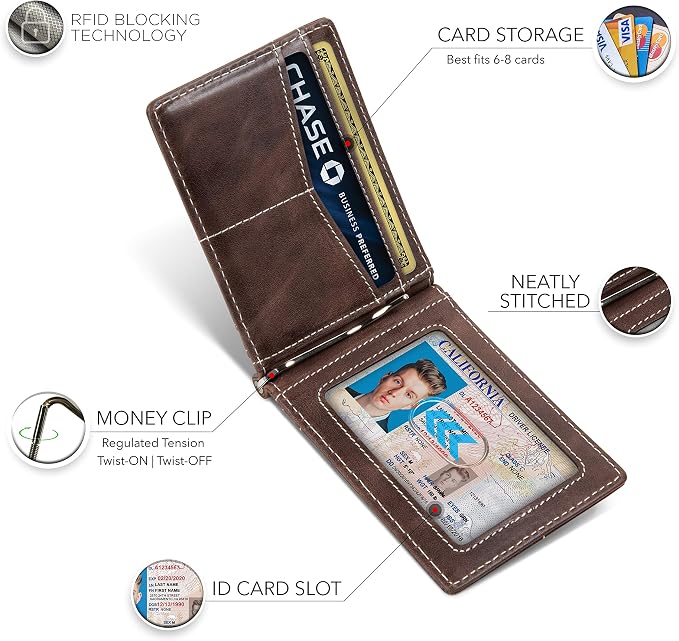 SERMAN BRANDS RFID Blocking Wallet Slim Bifold - Image 5
