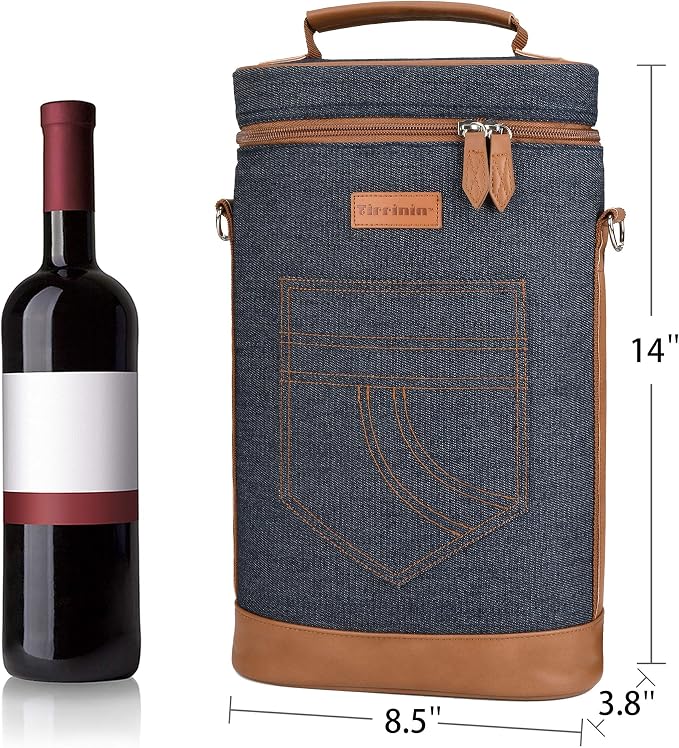 Tirrinia 2 Bottle Wine Gift Tote Carrier - Image 4