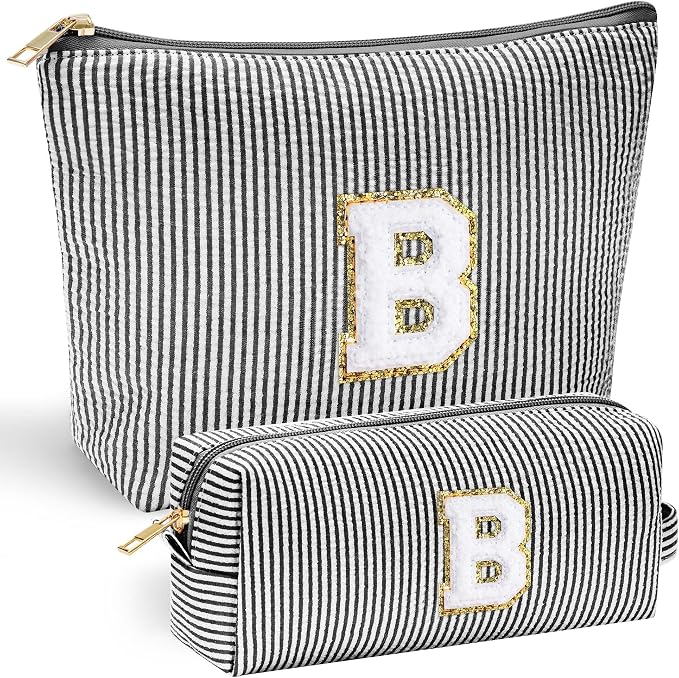 YOOLIFE Initial Makeup Bag, Travel Toiletry Bag, Personalized Gifts by YOOLIFE