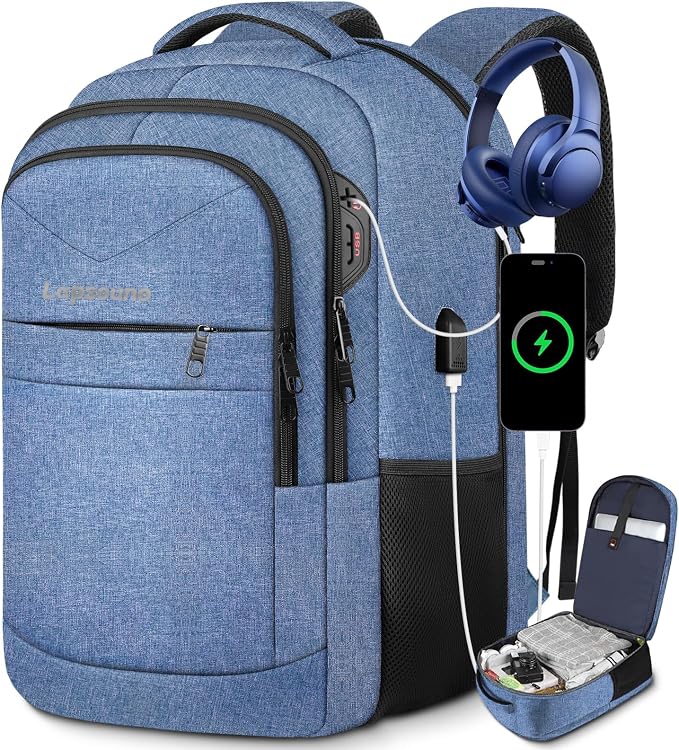 Lapsouno Extra Large Travel Backpack, TSA Laptop Backpack, 17 inch Bag - Image 8