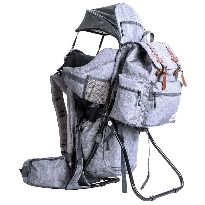 ClevrPlus Urban Explorer Child Carrier Hiking Baby Backpack, Heather Gray by ClevrPlus