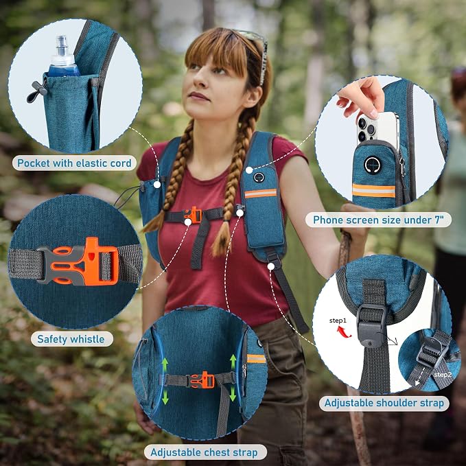 FIORETTO 10L Hiking Backpack for Women Men Mini Packable Backpack Lightweight - Image 2