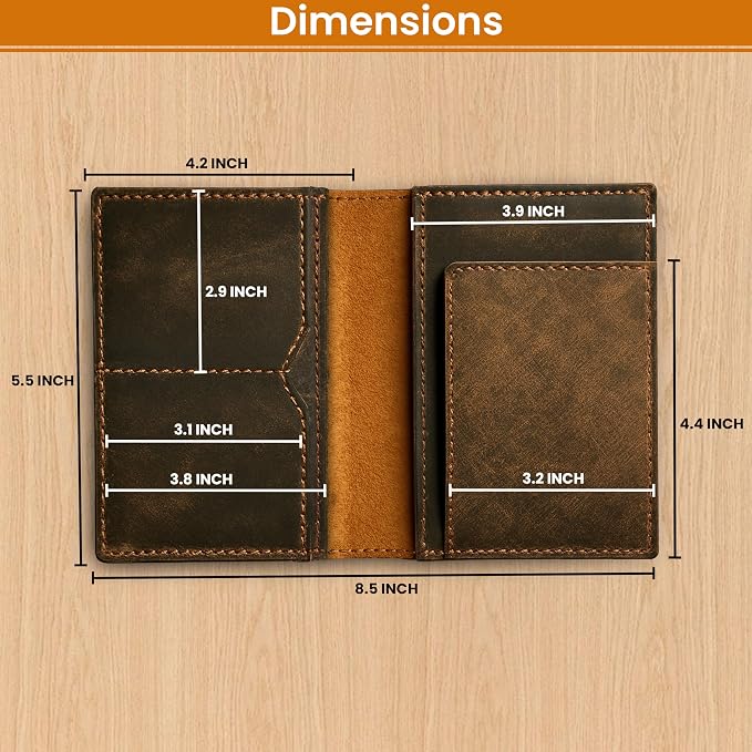 LEATHER VILLAGE Leather Passport Holder Cover – Travel Wallet - Image 5