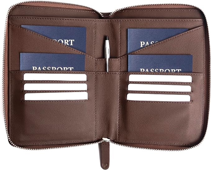 Full Grain Leather Family Passport Holder by Travaci