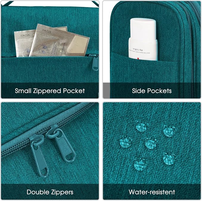 Narwey Hanging Toiletry Bag for Women Travel Makeup Bag Organizer Toiletries - Image 7