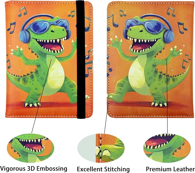 Dinosaur Passport Holder for Women and Men PU Leather Passport Cover for Travel - Image 2