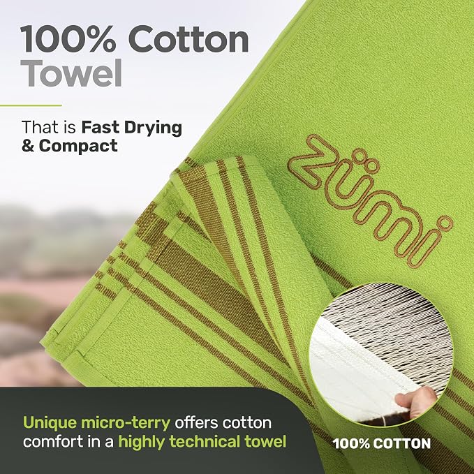 Zumi 100% Cotton Quick Dry Travel Towel - Image 2