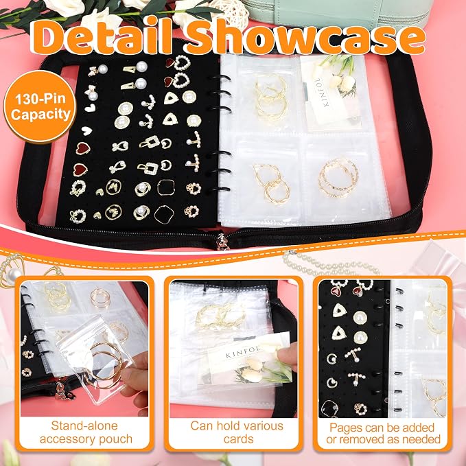 Meneng Earring Travel Case Organizer: Transparent Jewelry Storage Book - Image 2