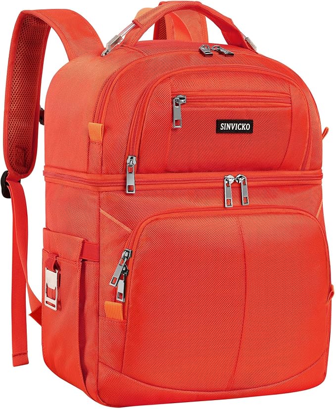 Insulated Cooler Backpack, Double Deck Leakproof Cooler Bag, Insulated Backpack by SINVICKO