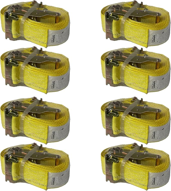 8 Pack Ratchet Strap 2" x 16' E Track Heavy-Duty Cargo Tie Downs 4400LBS by pitstop