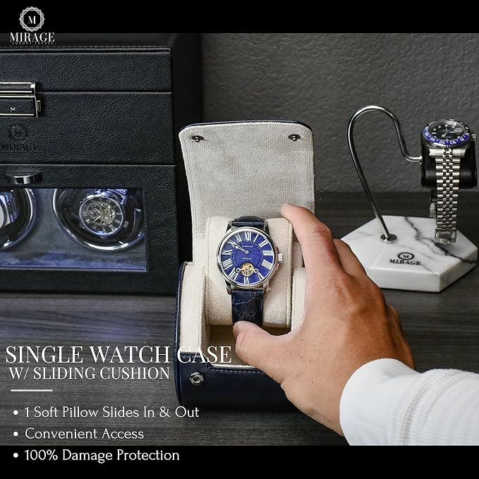 Blue/Ivory - 1 Watch Travel Case - Image 3