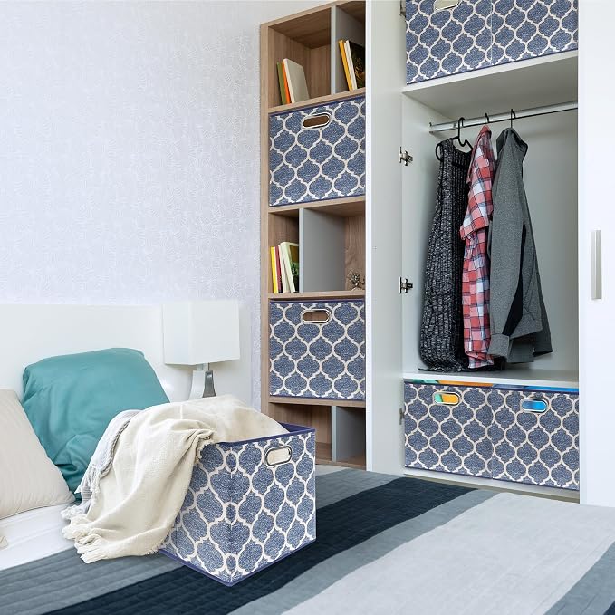 SIMPLE HOUSEWARE 13-Inch Collapsible Fabric Cube Storage Bin - Image 3