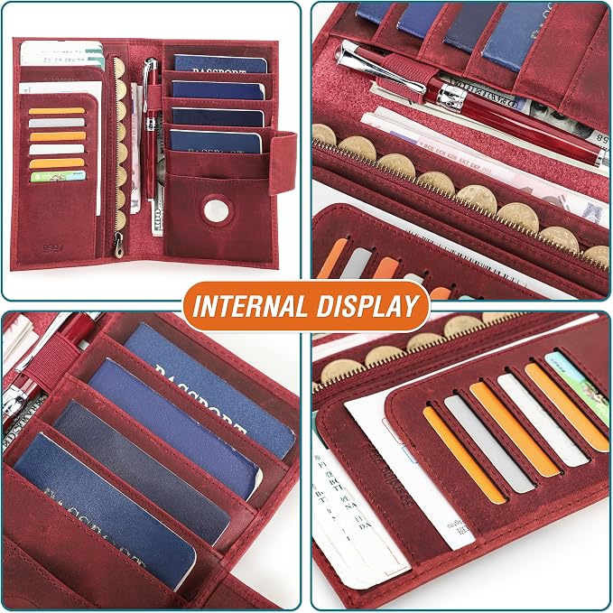 Top Grain Leather Travel Passport Wallet Holder - Image 8