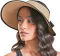 Joywant Womens Sun Visor Hats, Packable Wide Brim Ponytail Beach Hat Straw by Joywant