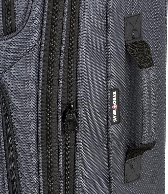 SwissGear Sion Softside Expandable Luggage, Dark Grey, Checked-Medium 25-Inch - Image 10