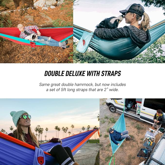 Grand Trunk Double Deluxe Parachute Nylon Hammock - 500lb Capacity Camping - Image 3