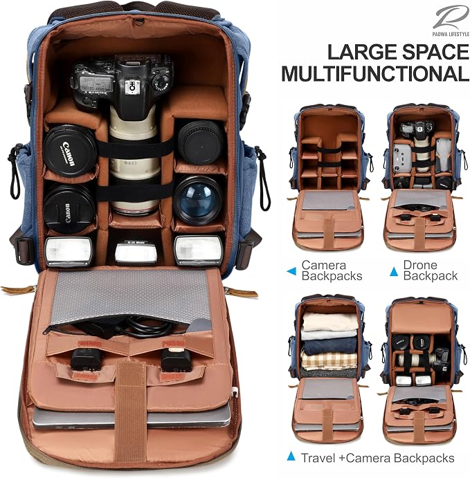 Padwa Lifestyle Blue Camera Backpack - Image 3