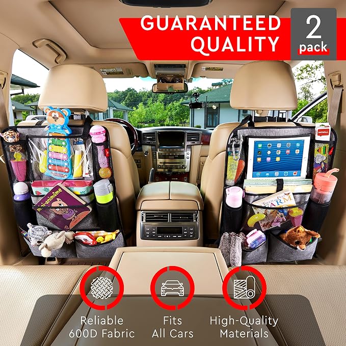 Helteko Backseat Car Organizer, Kick Mats Back Seat Protector - Image 2