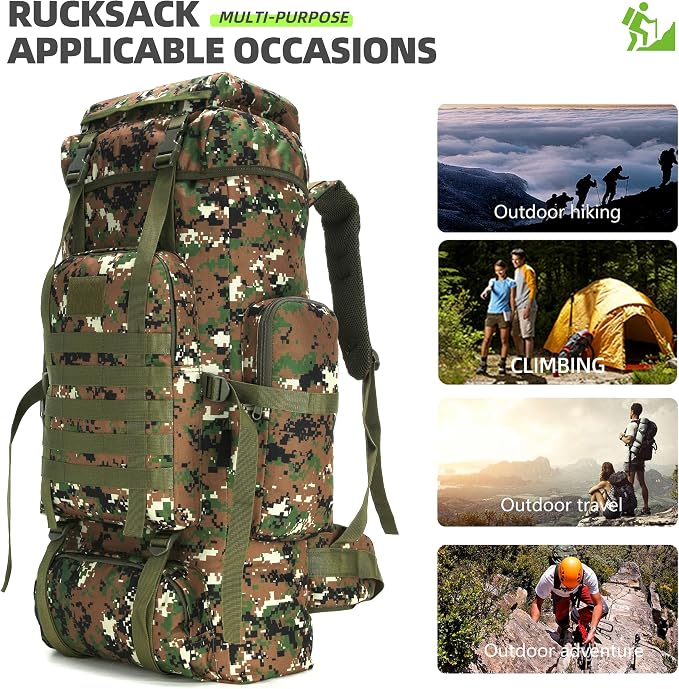 King'sGuard 70L Camping Hiking Backpack Tactical Backpack Military Molle - Image 3