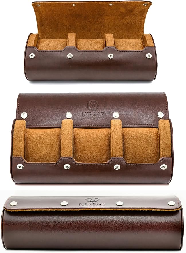 Watch Travel Case for Men Watch Roll for Travel Organizer and Display Watch Case by MirageLuxuryTravel
