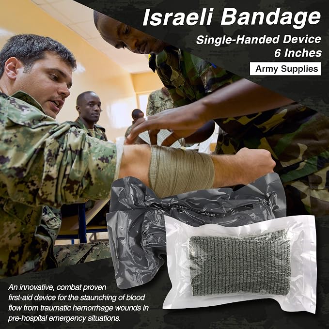 Survival First Aid Kit with Israeli Bandage, Chest Seal, Tactical Military - Image 7