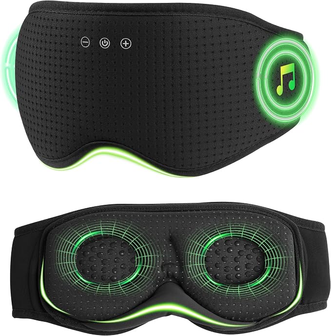 MUSICOZY Sleep Headphones with Bluetooth 5.4 Sleep Mask, Removable 3D Eye Cups by MUSICOZY