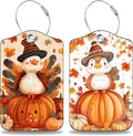 2 Pcs Cartoon Turkey and Pumpkin Luggage Tags by Unknown