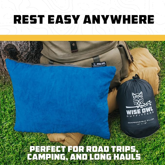 Wise Owl Outfitters Camping Pillow – Memory Foam Travel Pillow - Image 8