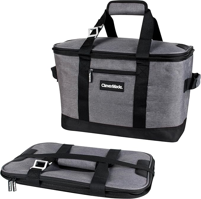CleverMade Collapsible Insulated Cooler Bag – Leakproof Soft Folding Cooler by CleverMade