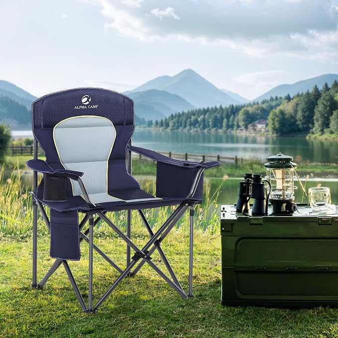 LET'S CAMP Oversized Folding Camping Chair Portable Outdoor Heavy Duty Padded - Image 2