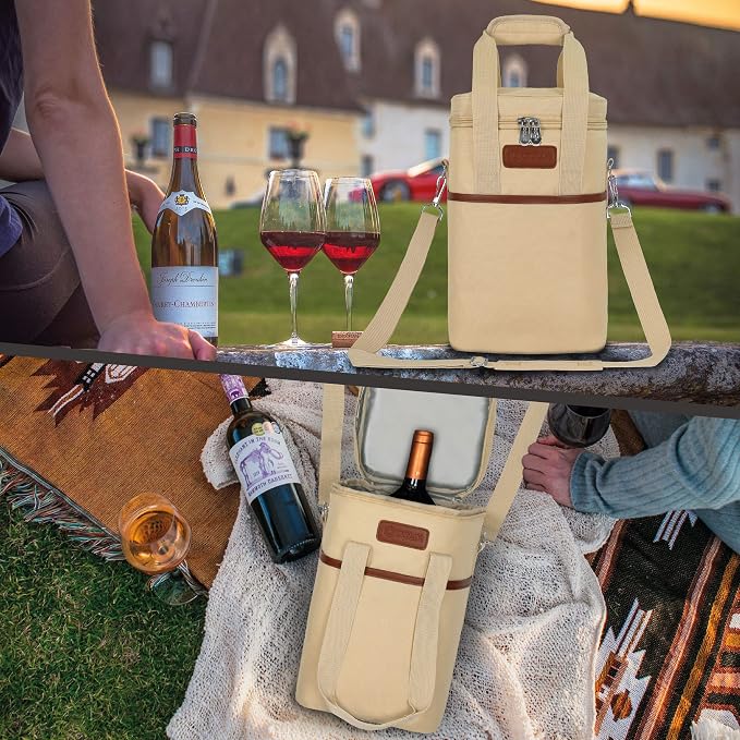 Opux 4 Bottle Insulated Wine Cooler Bag - Image 7