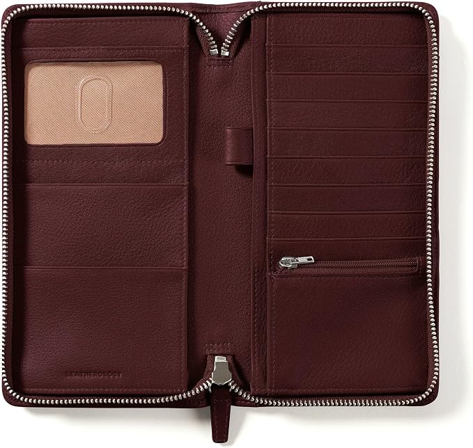 Leatherology Bordeaux Travel Zip Organizer Wallet, Passport Holder, RFID - Image 2