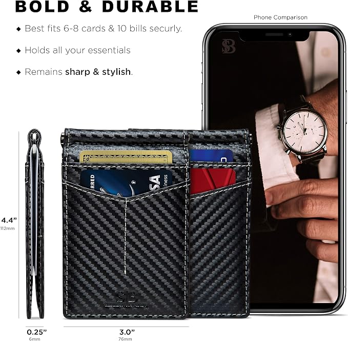 SERMAN BRANDS RFID Blocking Wallet Slim Bifold - Image 3