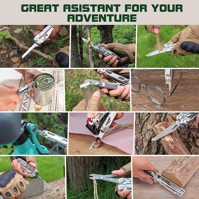MOSSY OAK Multitool, 19-in-1 Stainless Steel Multi Tool Pliers, Self-locking - Image 6