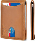 SERMAN BRANDS RFID Blocking Slim Bifold Genuine Leather Minimalist Front Pocket by SERMANBRANDS