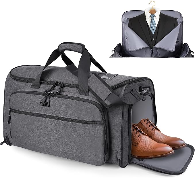Garment Duffle Bags for Travel, YKK Zippers Carry On Convertible Suit Bag by HILOMON
