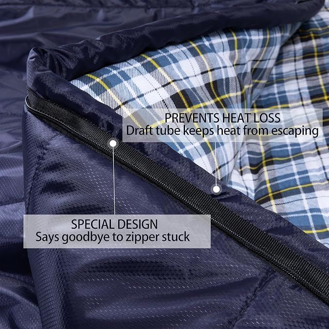 0 Degree Sleeping Bag 100% Cotton Flannel XXL - Image 4